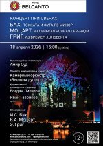 Концерт «Концерт при свечах. Бах. Токката и фуга ре минор. Моцарт. Маленькая ночная серенада. Григ. Из времен Хольберга»