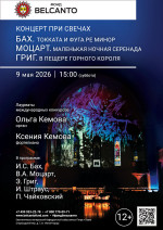 Концерт «Концерт при свечах. Бах. Токката и фуга ре минор. Моцарт. Маленькая ночная серенада. Григ. В пещере горного короля»
