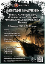 Концерт «Новогоднее саундтрек-шоу. Пираты Карибского моря, Игра Престолов, Один дома, Чародеи, Красавица и Чудовище, Ведьмак»